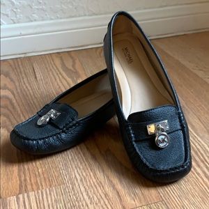 Michael Kors black leather flats/loafers.